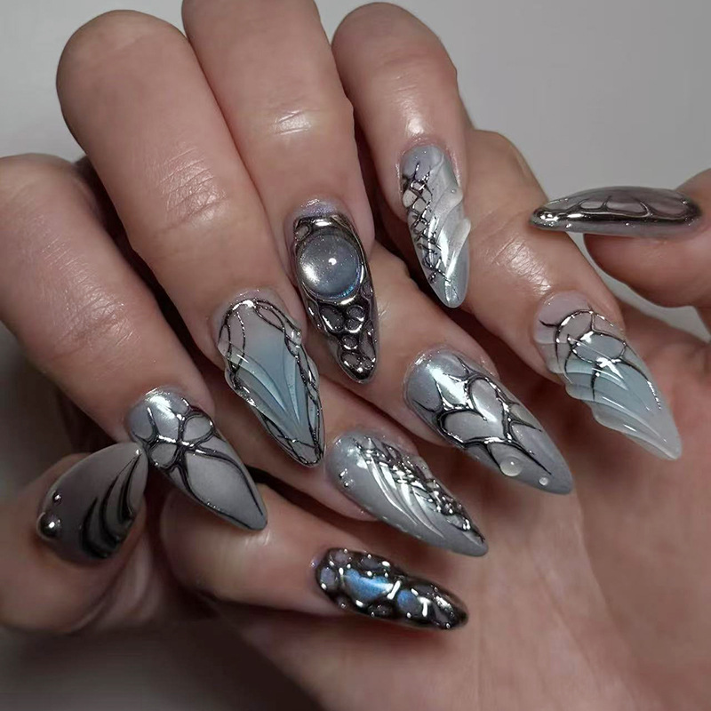 Nail Art Press On - 24pcs Wearable Press on Nails Sets