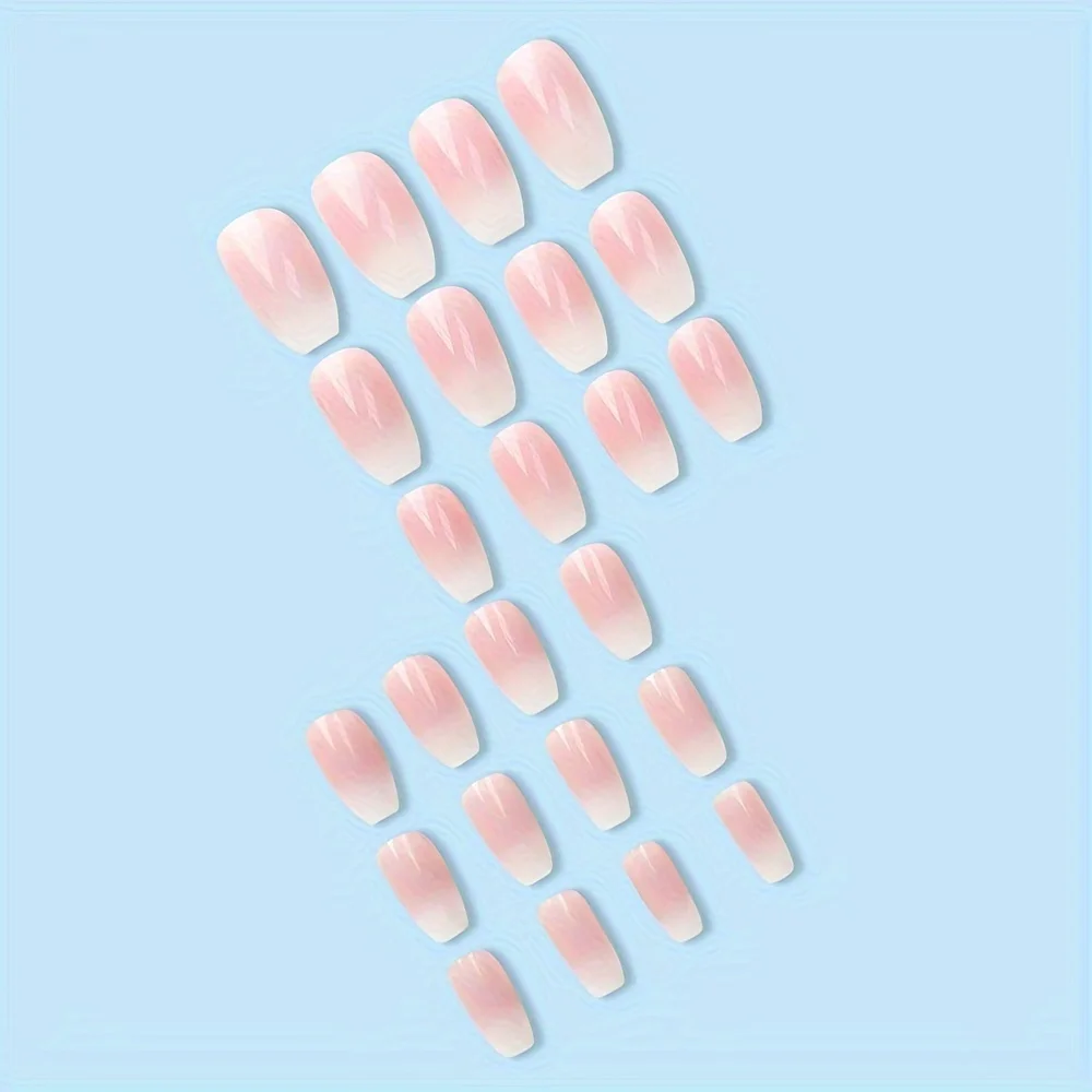 A Set Of 24 Glossy Short Coffi - đánh giá và giá Nail Art Pink