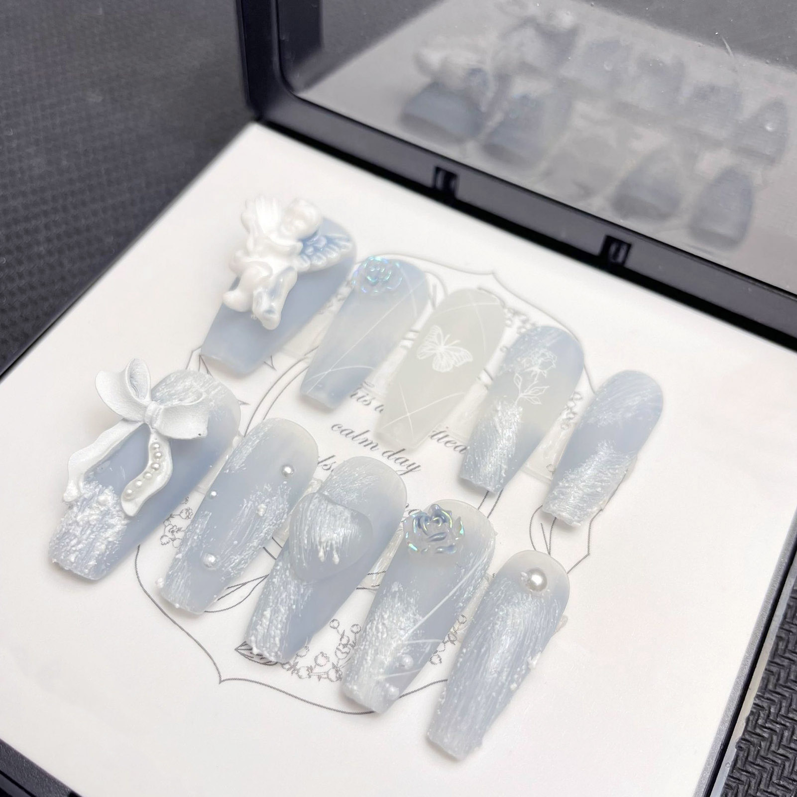 3D Plaster Angel False Nails G - đánh giá và giá Nail Art Press On