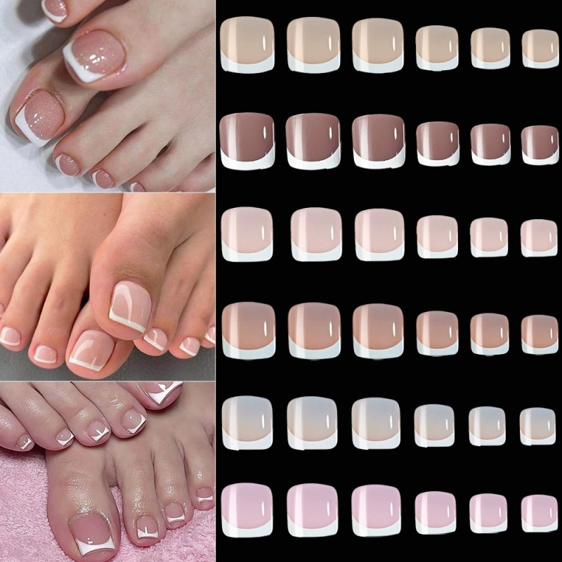 120pcs Square French Tips Toe  - đánh giá và giá Nail Art Ombre