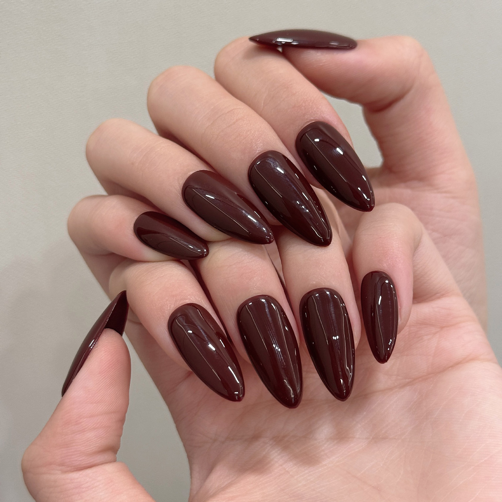 10pcs Handmade Solid Color Alm - đánh giá và giá Nail Art Press On