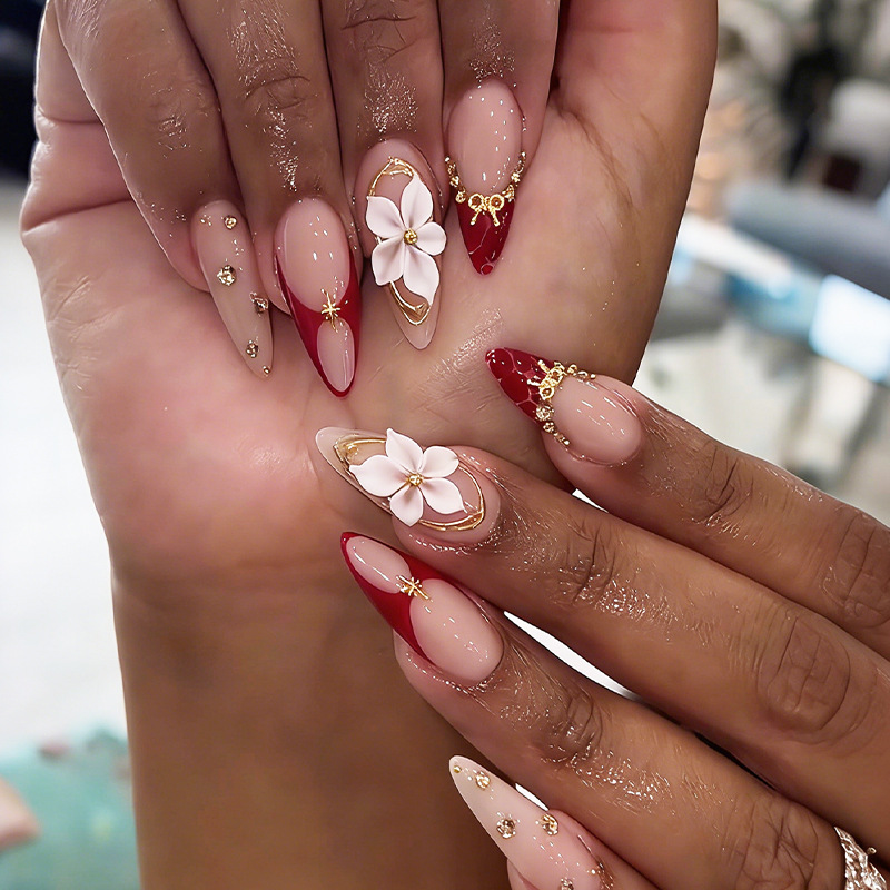 24pcs Finished Almond Press on - đánh giá và giá Nail Art Pink