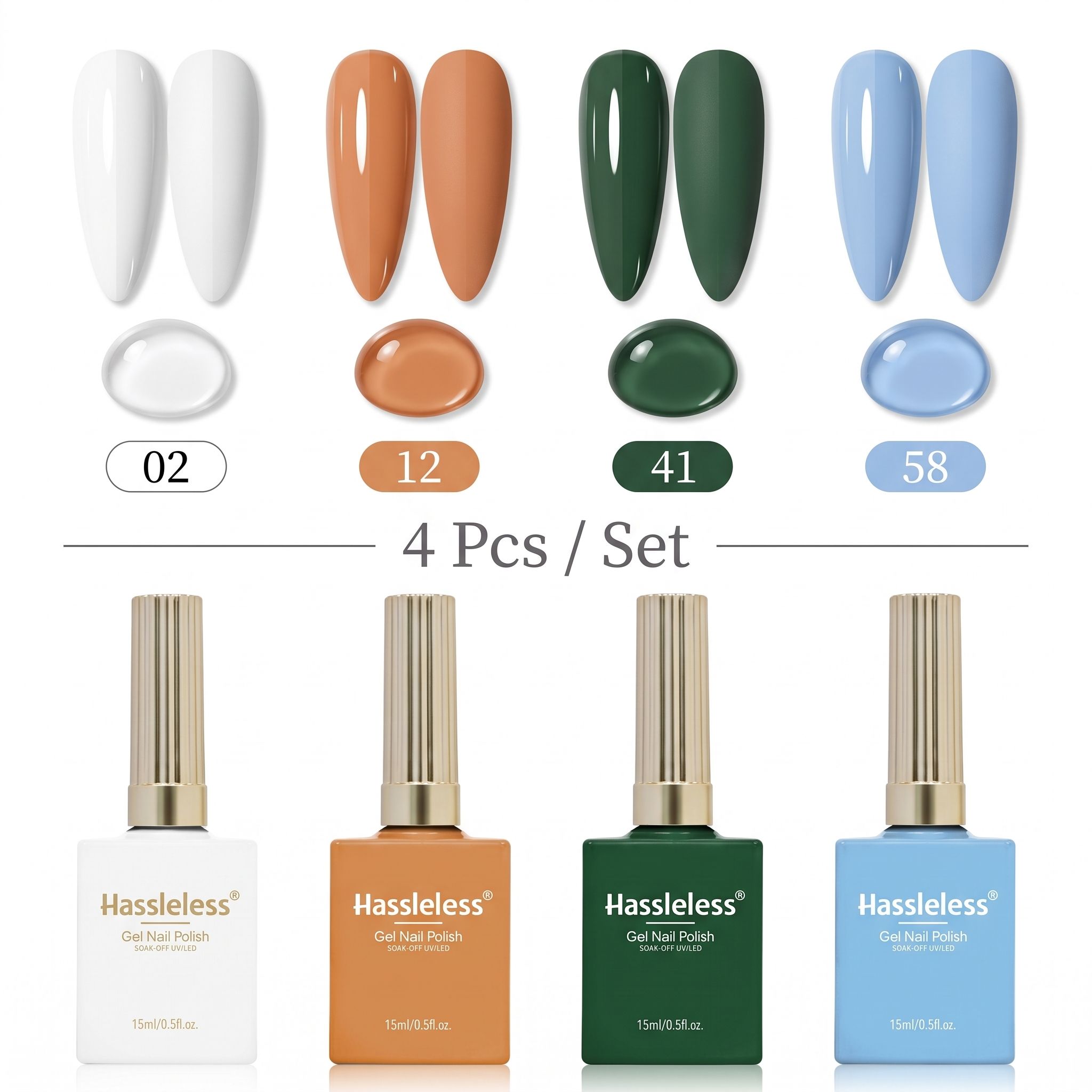 Hassleless 4Pcs Nail Polish Ge - đánh giá và giá Nail Art Orange