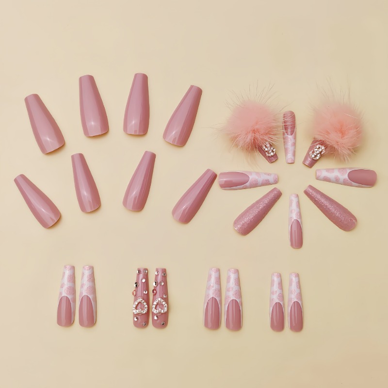 24Pcs Extra Long Square Press  - đánh giá và giá Nail Art Press On