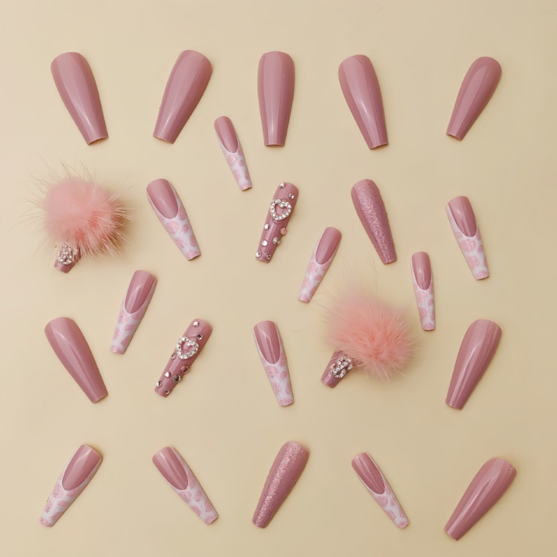 24Pcs Extra Long Square Press  - đánh giá và giá Nail Art Press On
