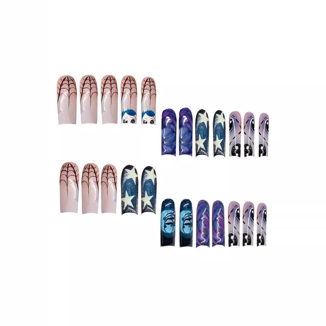 24pcs Y2k Star Graffiti Press  - đánh giá và giá Nail Art Press On