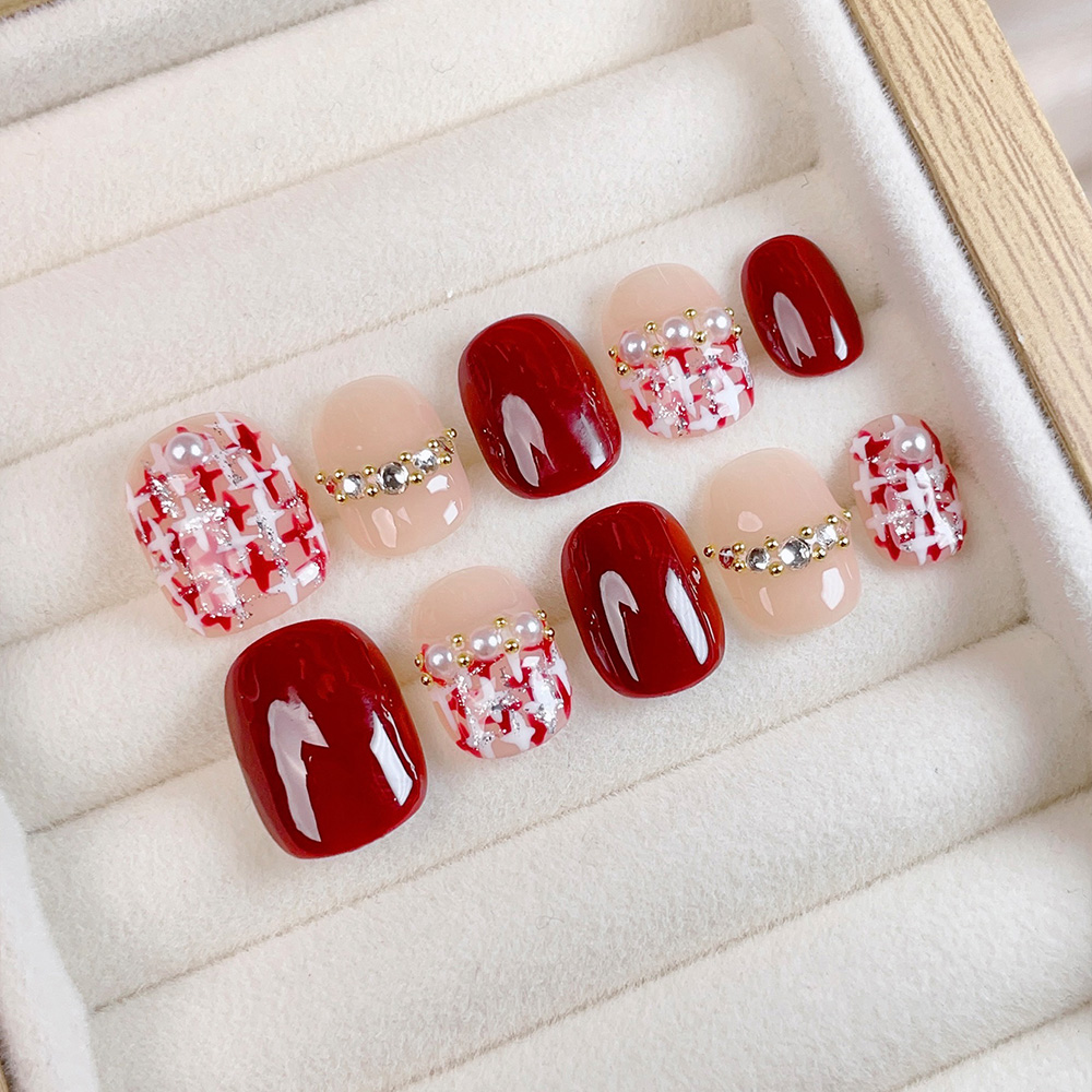 10pcs Short Square Round Handm - đánh giá và giá Nail Art Press On