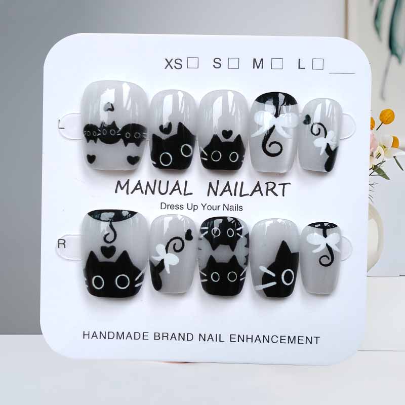 10Pcs Cute Cartoon Black Cat a - đánh giá và giá Nail Art Pink